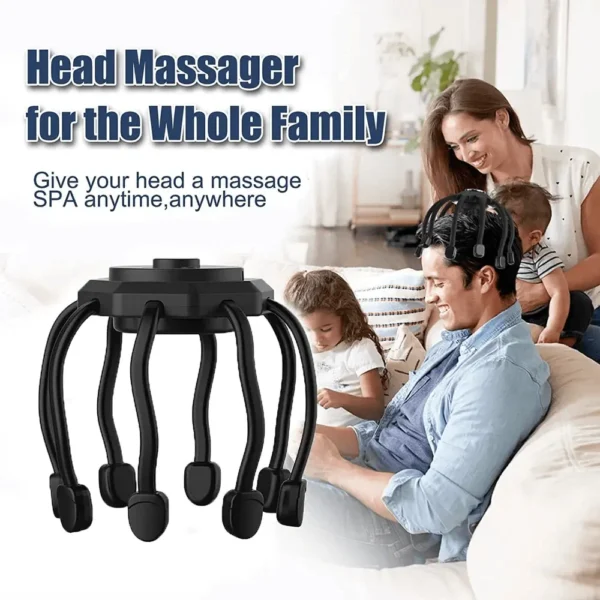 Rechargeable Octopus Head Massager and Scalp Massager Therapy Device