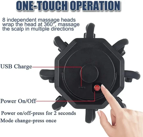 Rechargeable Octopus Head Massager and Scalp Massager Therapy Device - Image 4