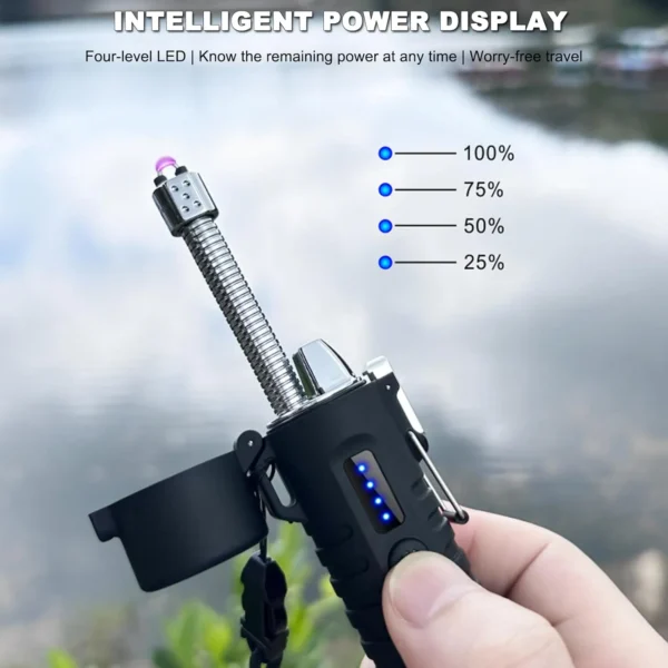 Rechargeable 3 in 1 Powerful Flashlight, Electric Lighter, Plasma Lighter - Image 3