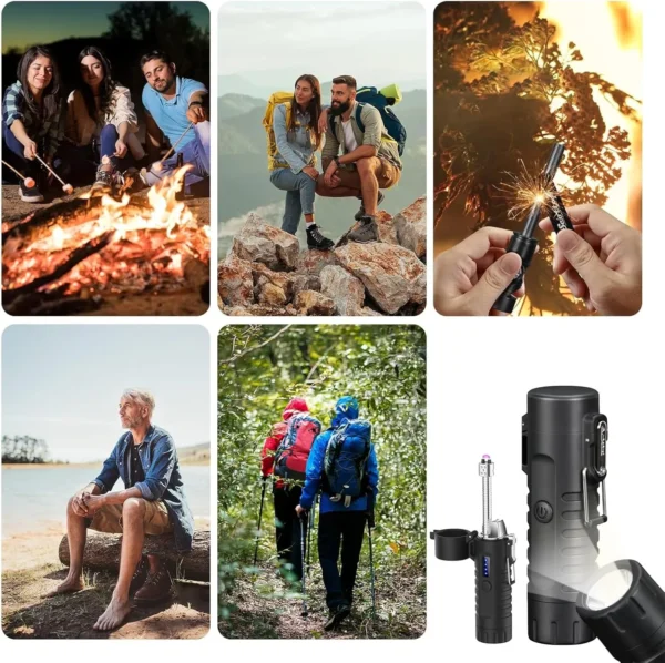 Rechargeable 3 in 1 Powerful Flashlight, Electric Lighter, Plasma Lighter - Image 5