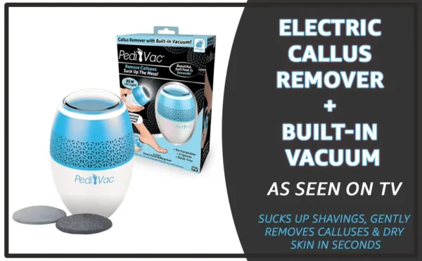 Rechargeable Electric Foot File for Feet with Built-in Vacuum Pedi Vac Callus Remover Removes Dead Skin on Feet