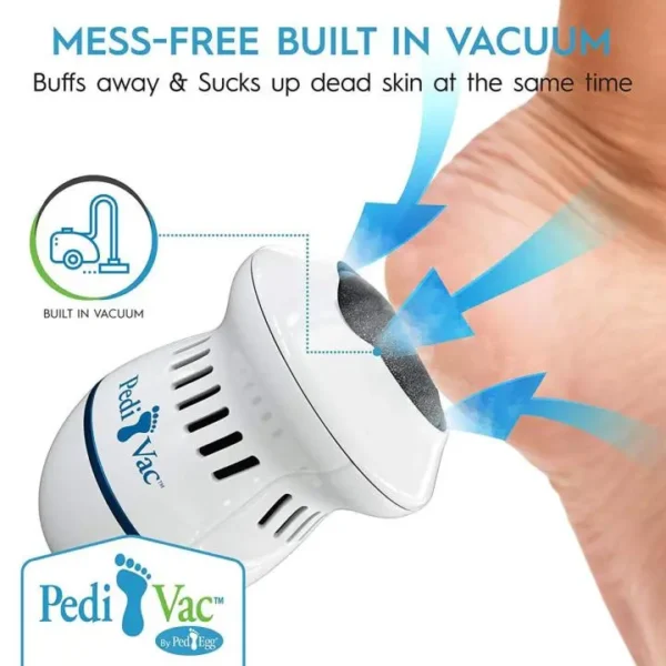 Rechargeable Electric Foot File for Feet with Built-in Vacuum Pedi Vac Callus Remover Removes Dead Skin on Feet - Image 3