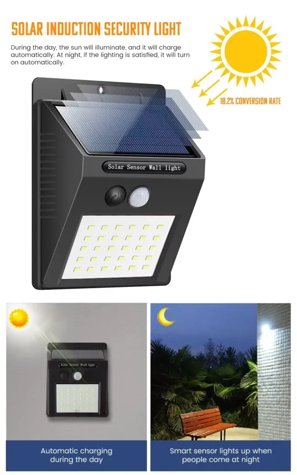 সোলার চার্জিং LED সেন্সর লাইট